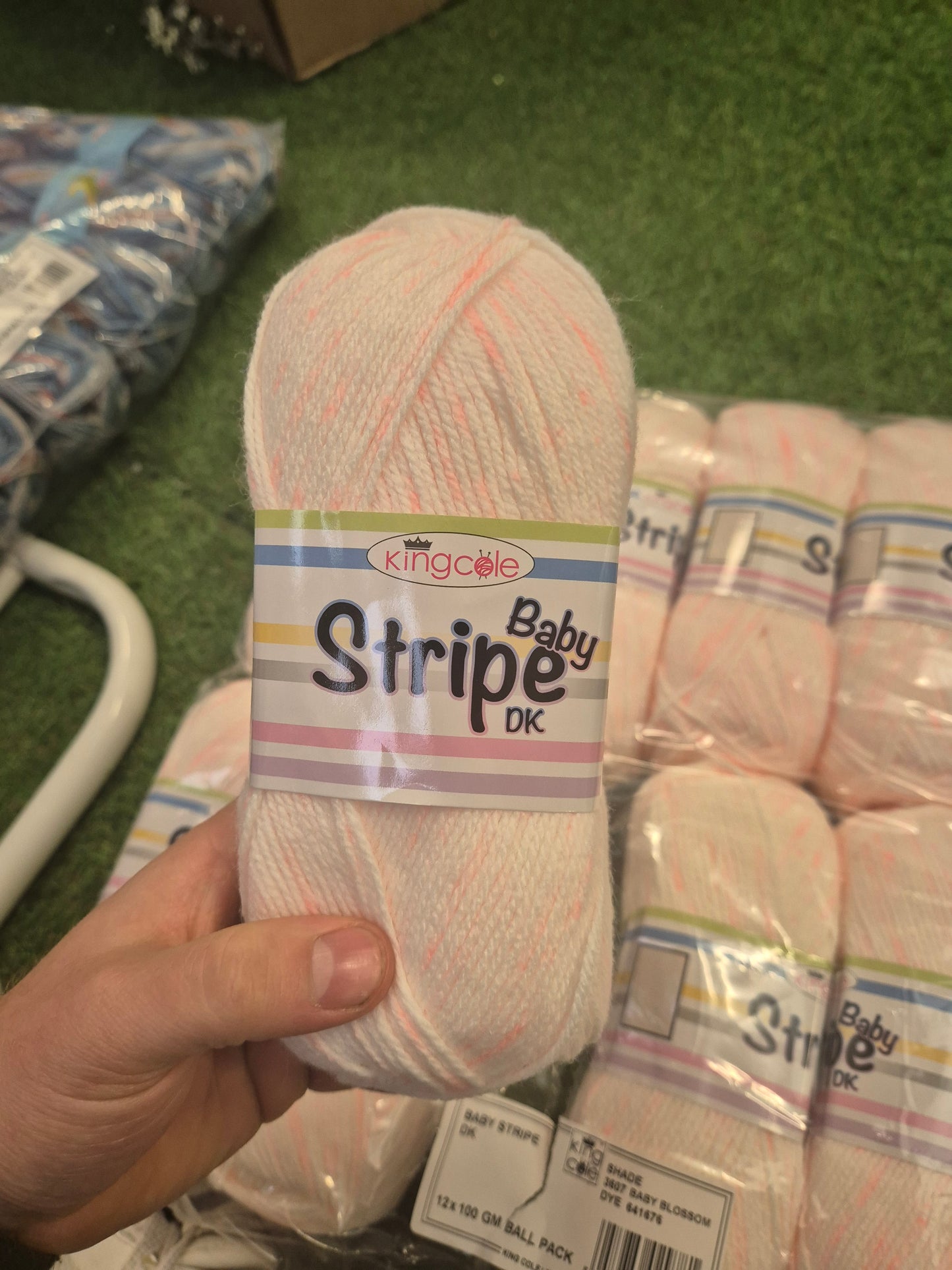 Clearance Bag - King Cole Baby stripe DK baby blossom 1.2kg