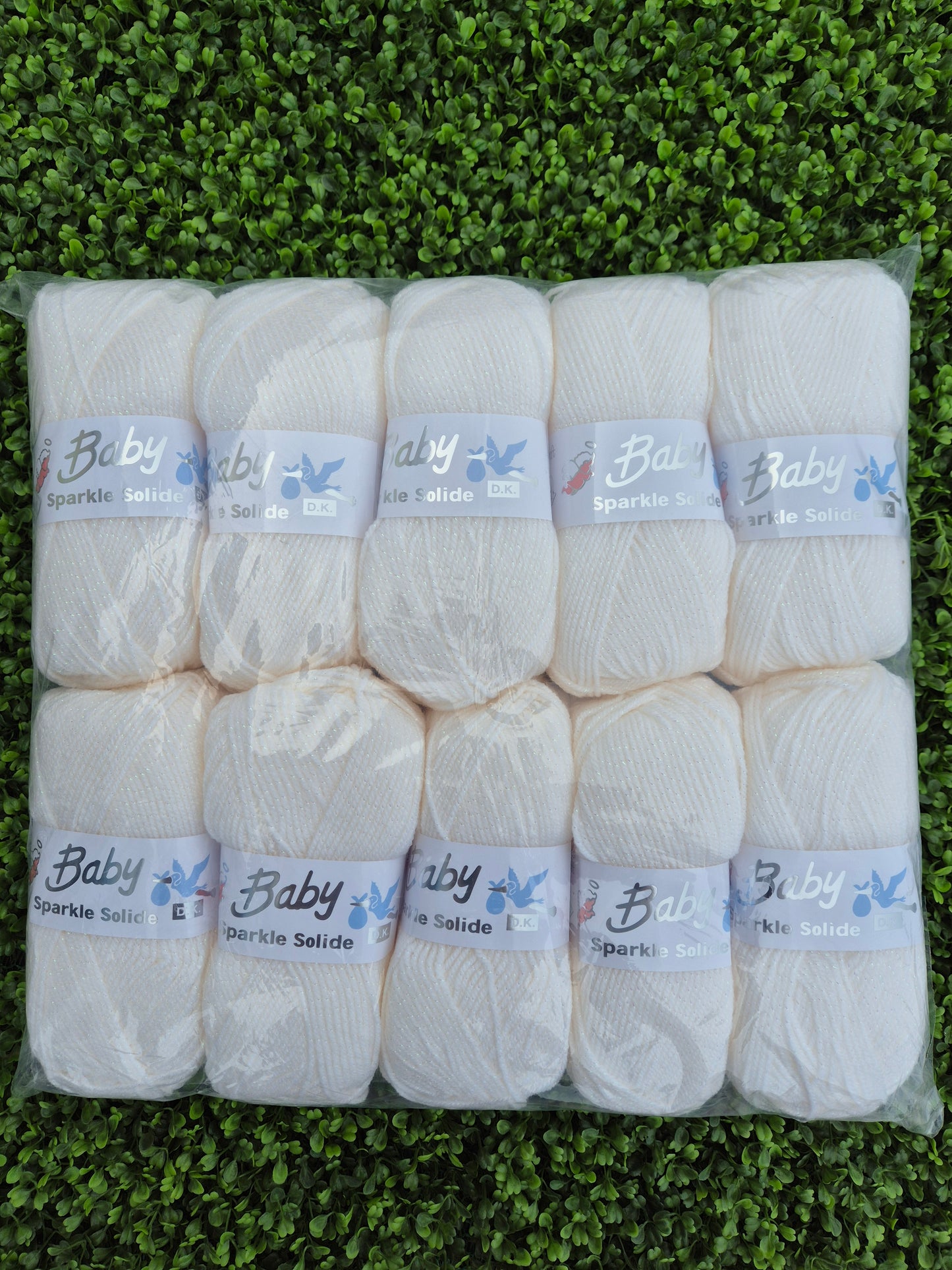 Woolcraft Baby Sparkle Solide DK Cream 7341 Bundle ***FREE POSTAGE***