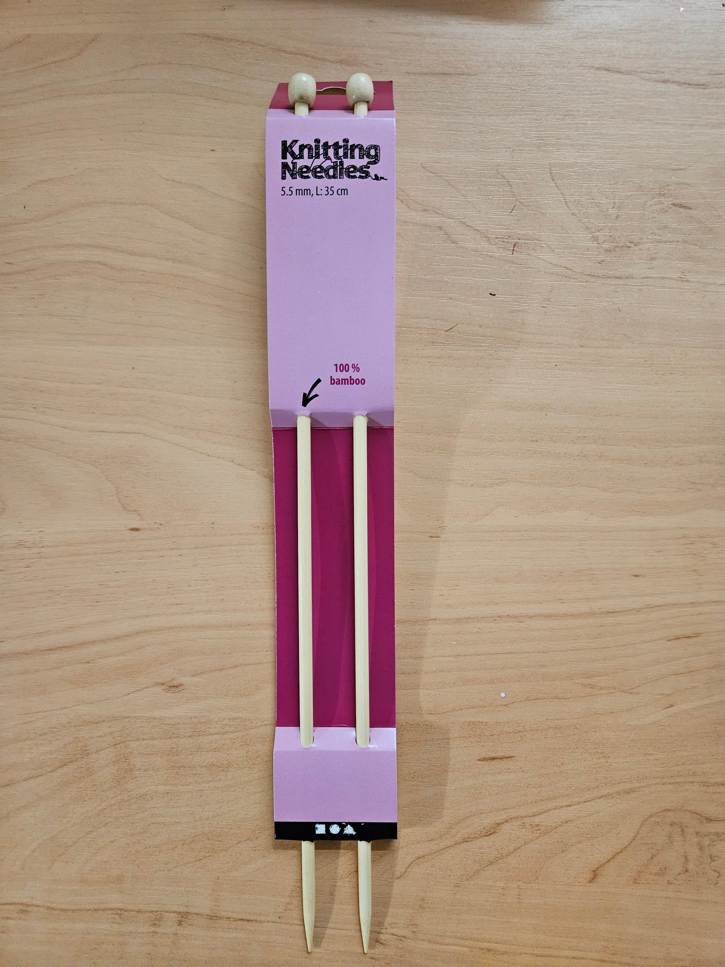 5.5mm, 35cm Length 100% Bamboo Knitting Needles