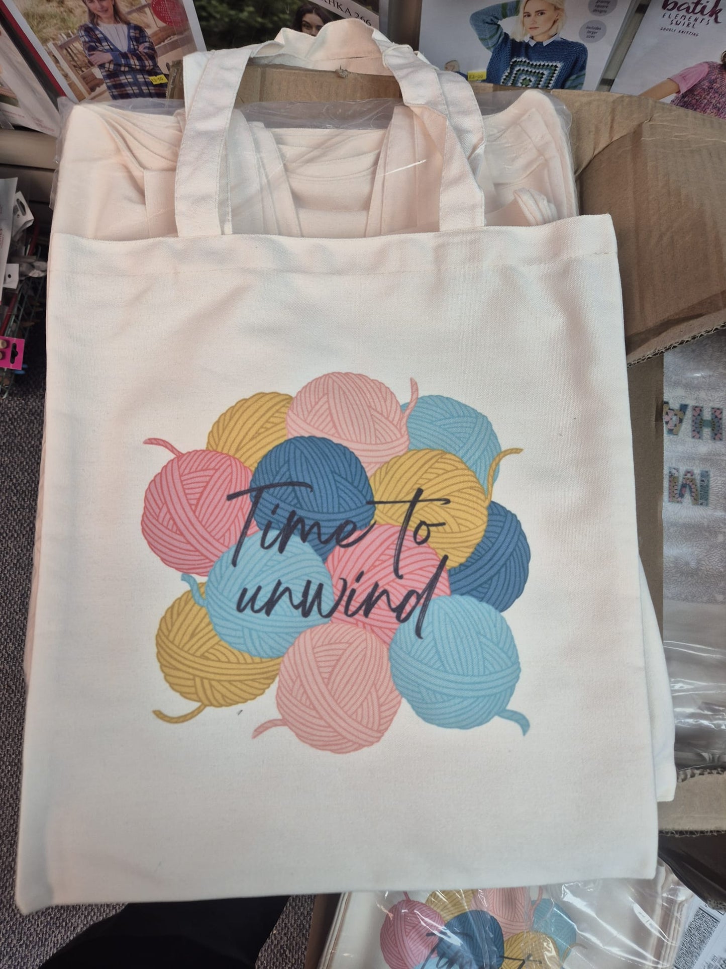 'Time To Unwind' Wool Bag (approx 35cm wide, 40cm long)