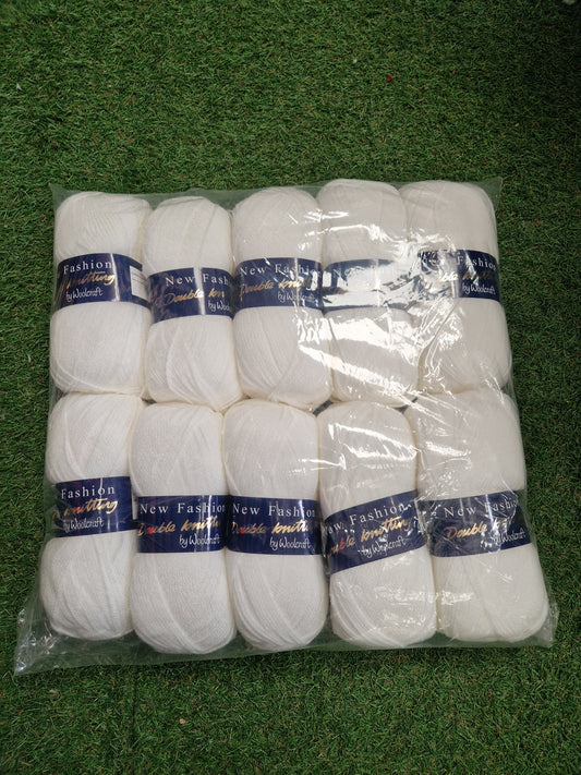 Special Offer INCLUDING POSTAGE - 10 x 100g New Fashion White Double Knit 7f76