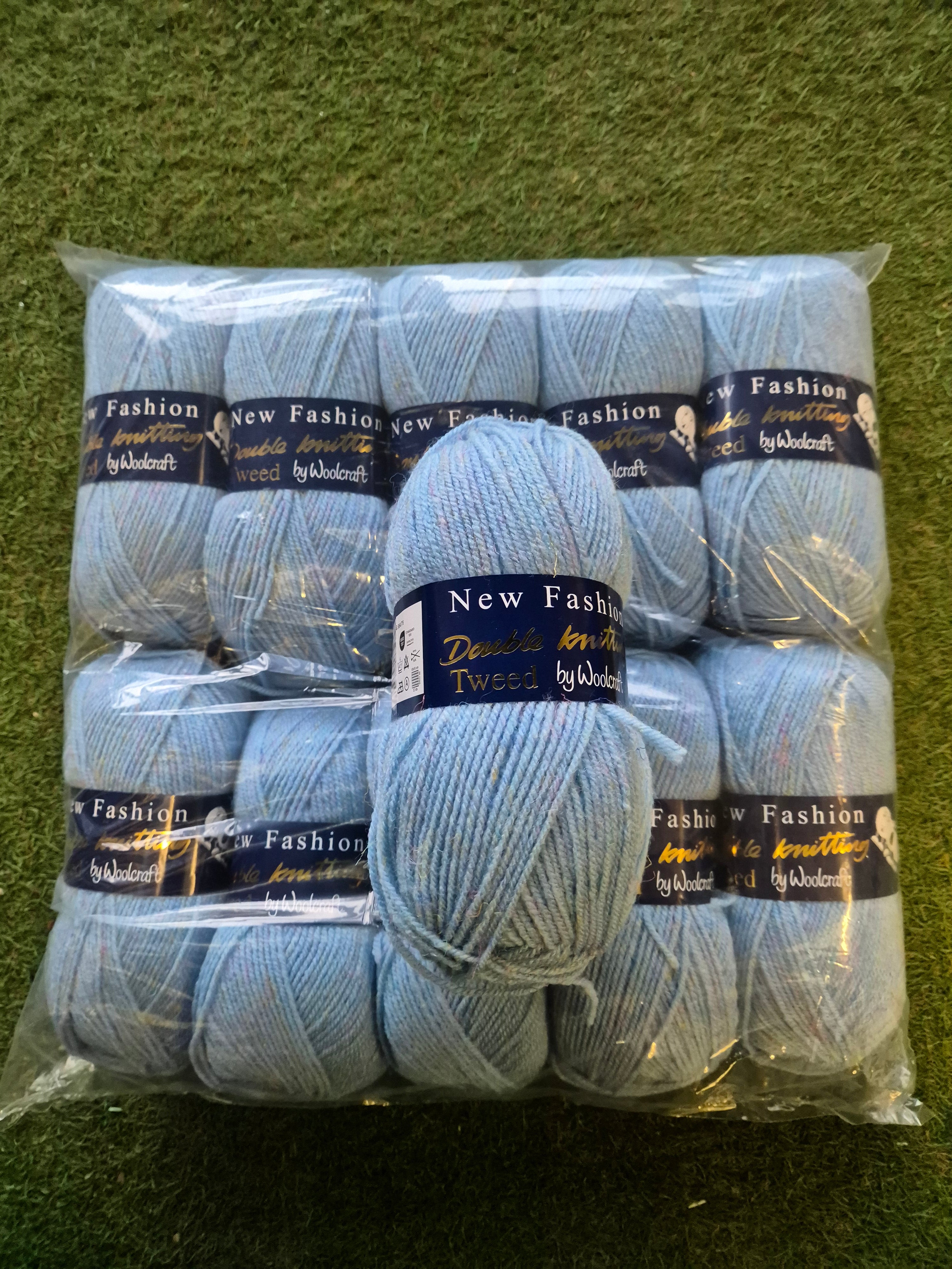 Special Offer INCLUDING POSTAGE - 10 x 100g New Fashion Double Knit Flecked Blue (Tweed)