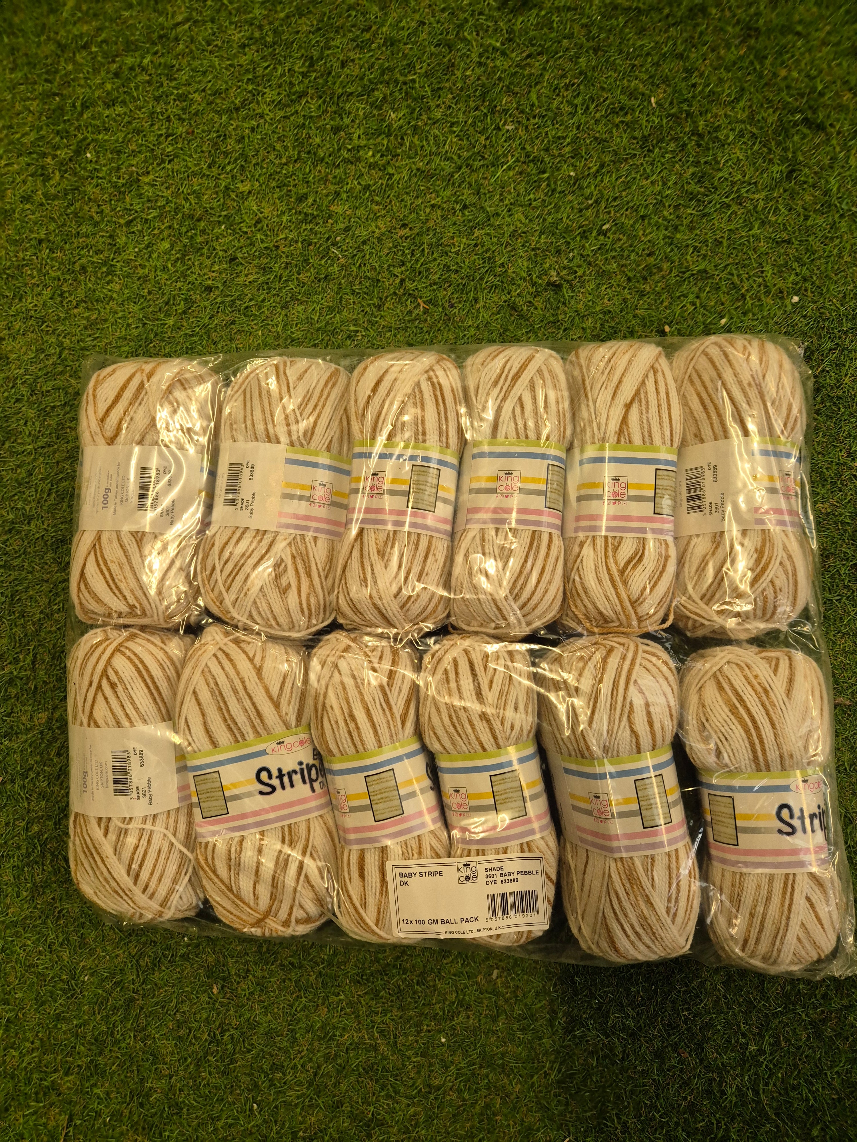 Clearance Bag - King Cole Baby stripe DK 1.2kg Brown FREE POSTAGE