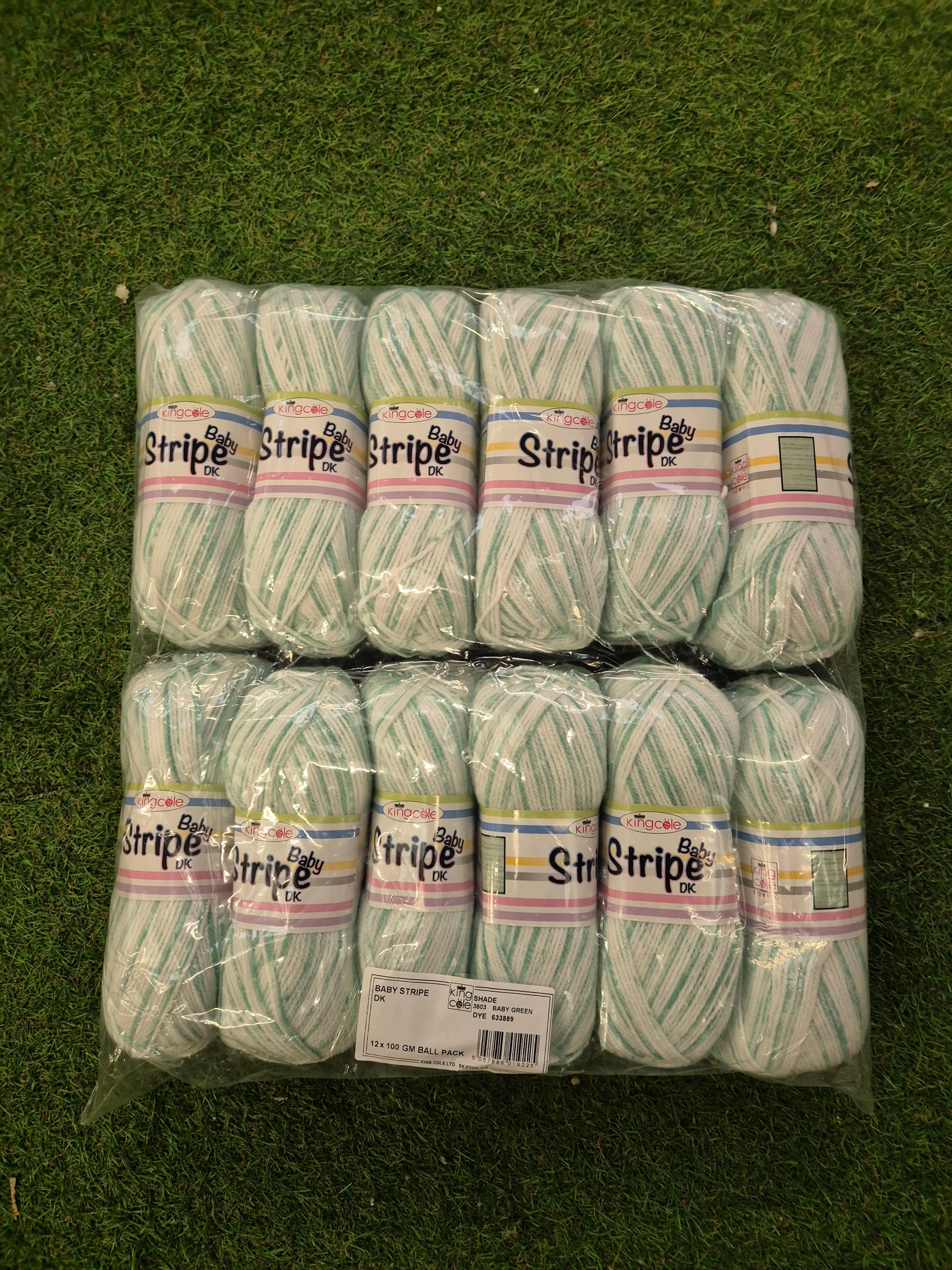 Clearance Bag - King Cole Baby stripe DK 1.2kg green