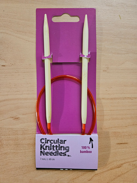 7mm, 60cm Length 100% Bamboo Circular Knitting Needles