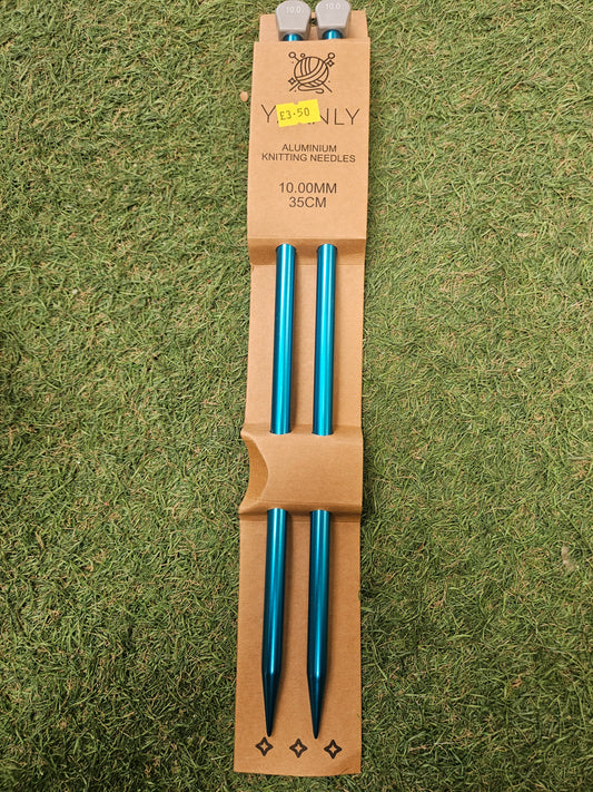 Yarnly Aluminium Knitting Needles 10mm, 35cm