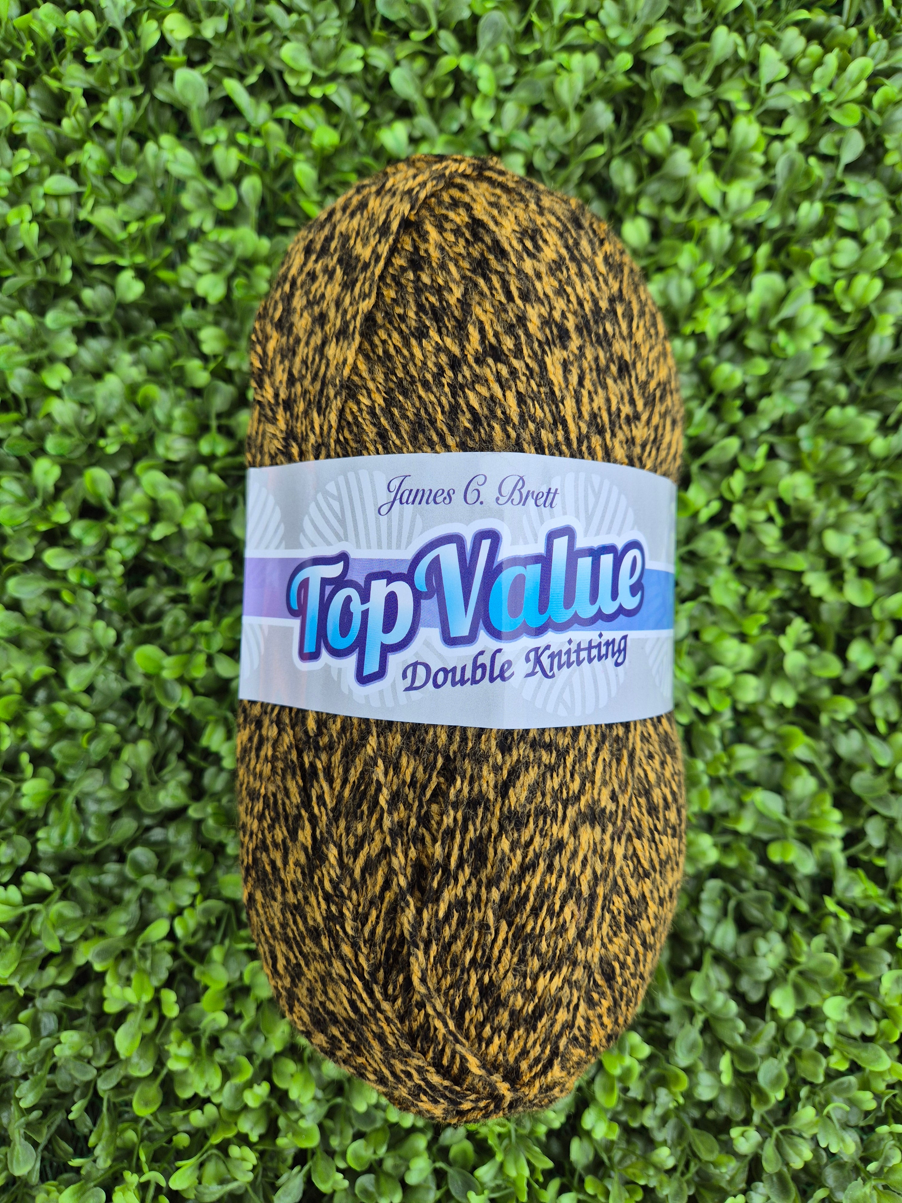 James C Brett Top Value DK Shade No. 8485 Old Gold, Dye Lot 52486