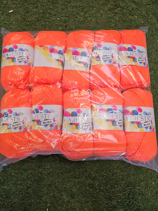 10x Majestic Aran Wool 100g Shade 2697