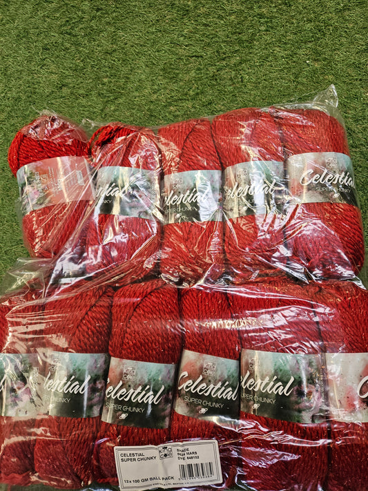 SPECIAL OFFER - DELIVERY INCLUDED 12x Celestial Super Chunky Wool 100g (Mars)