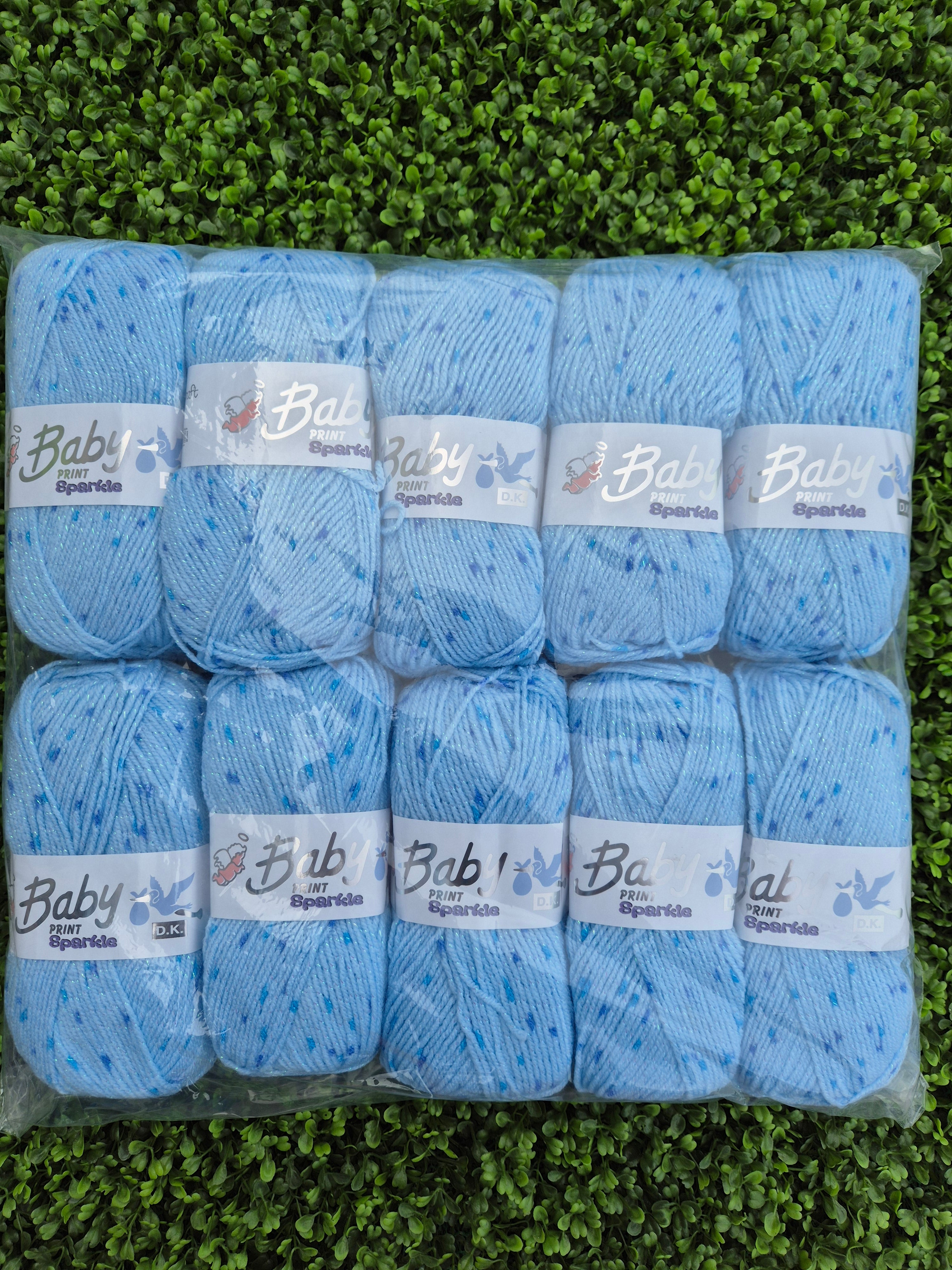 Woolcraft Baby Print Sparkle DK Blue 1655 Bundle ***FREE POSTAGE***