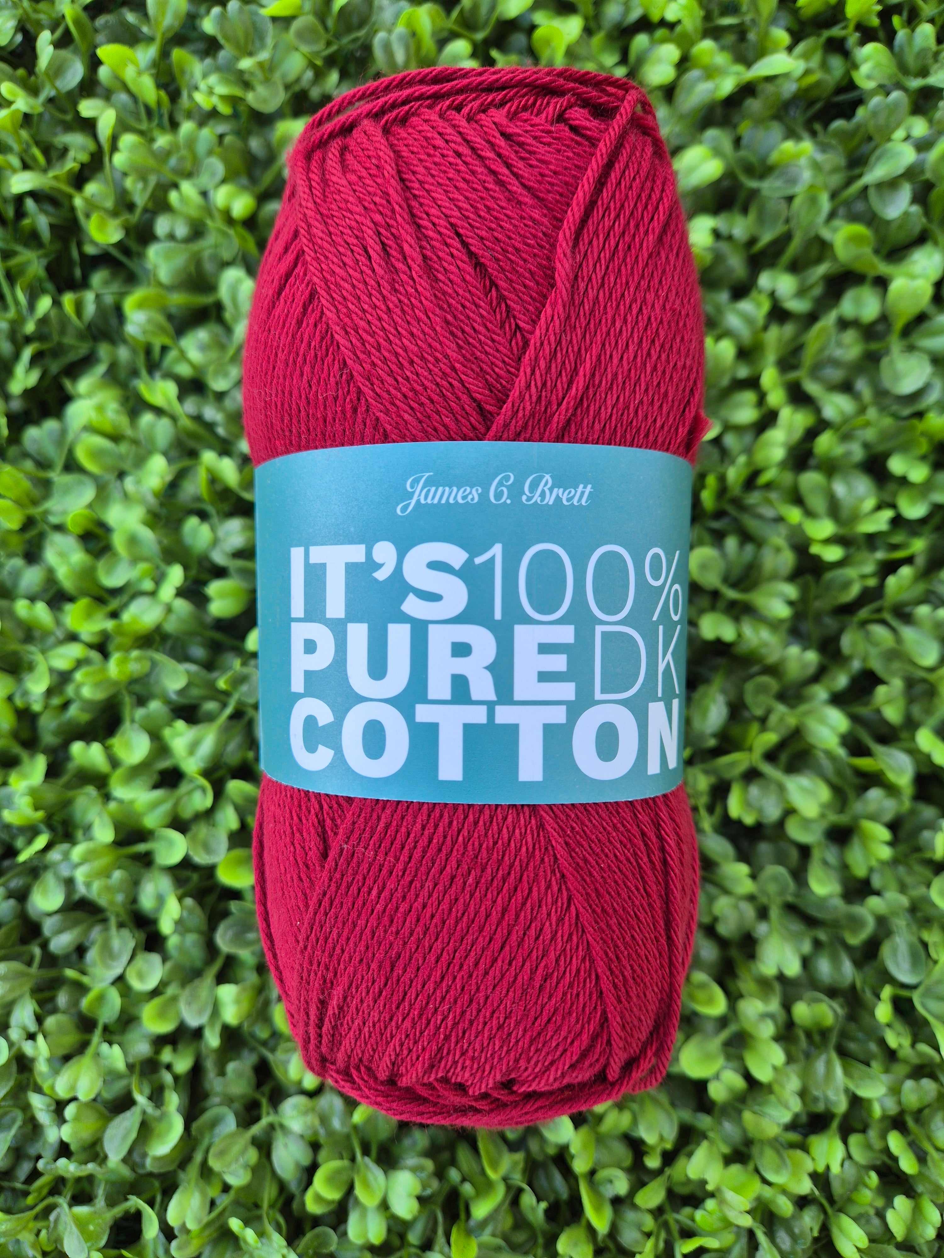 James C Brett It's 100% Pure Cotton DK - Shade IC23 Claret