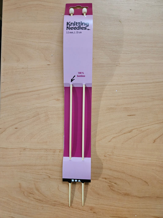 3.5mm, 35cm Length 100% Bamboo Knitting Needles