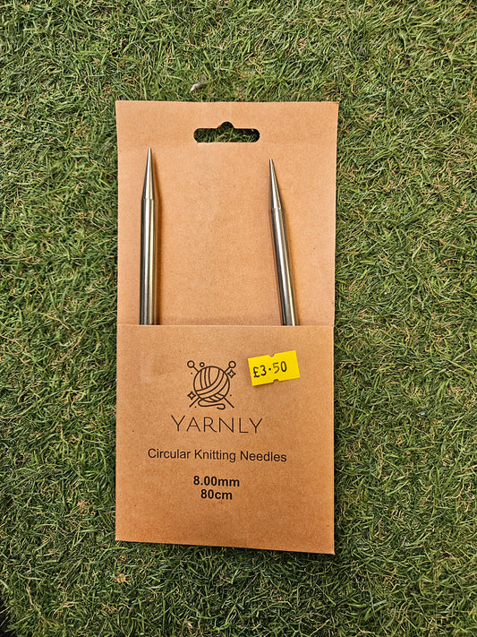 Yarnly Circular Knitting Needles 8mm, 80cm