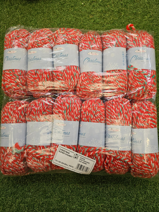 SPECIAL OFFER - DELIVERY INCLUDED 12x King Cole Christmas Super Chunky Wool 100g (Cracker)