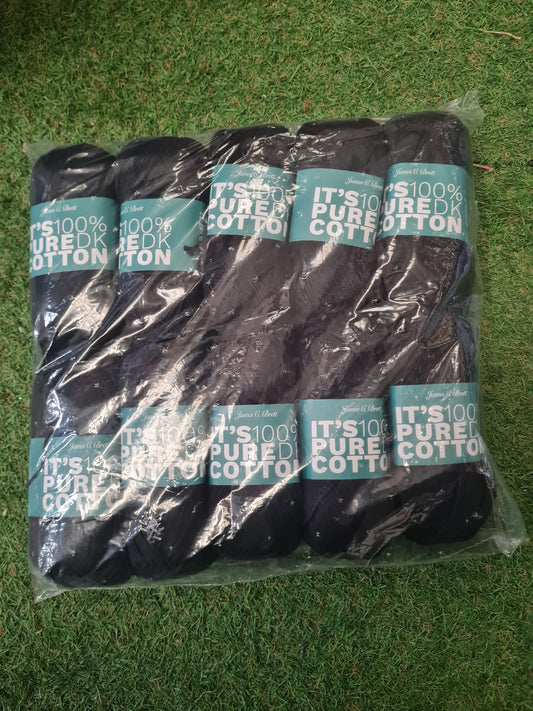 SPECIAL OFFER DELIVERY INCLUDED - 10x Balls It's 100% Pure DK Cotton - Black IC19