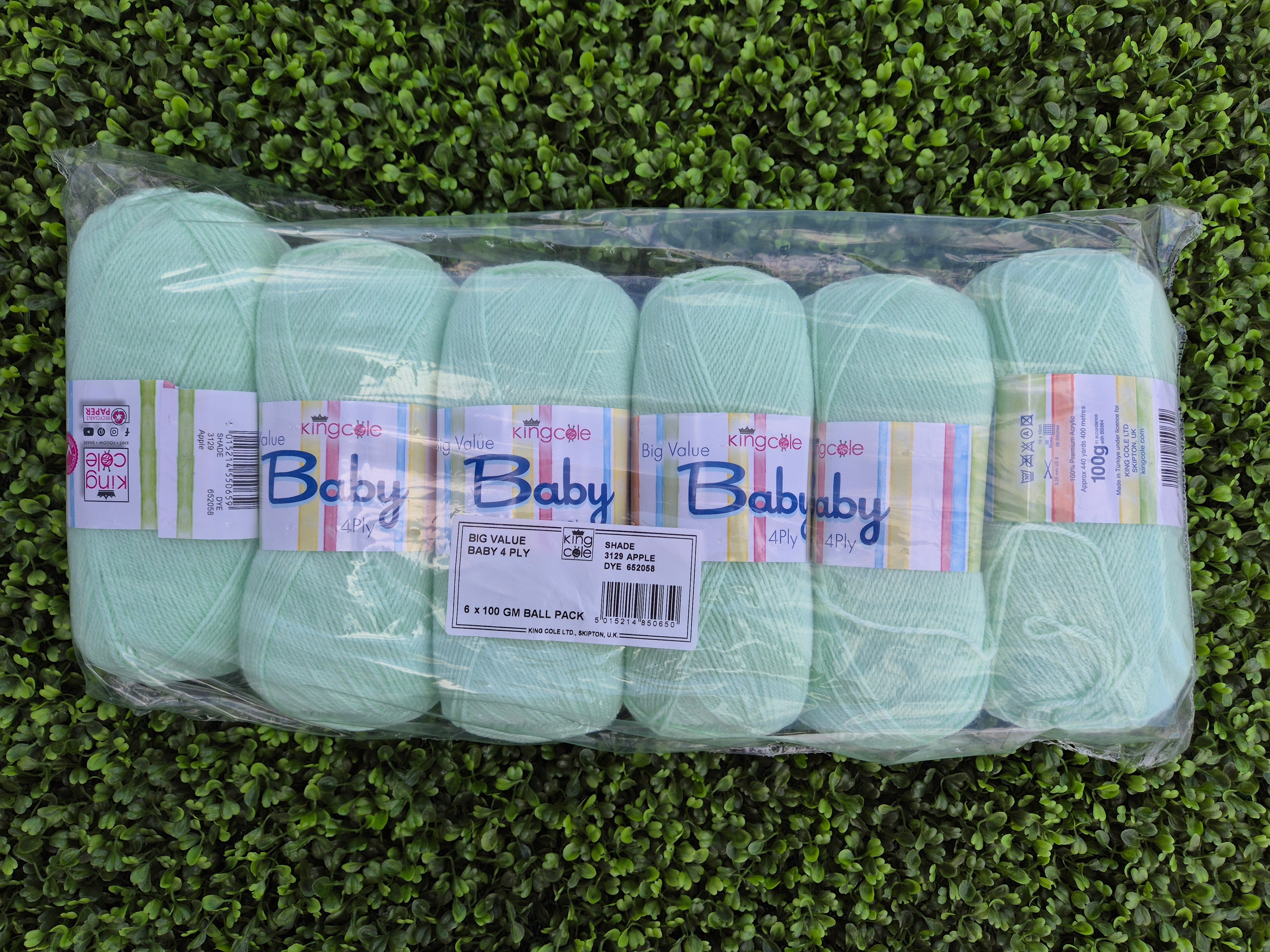 ****Free Postage**** Clearance Bag of 6 - King Cole Baby print 4ply Apple