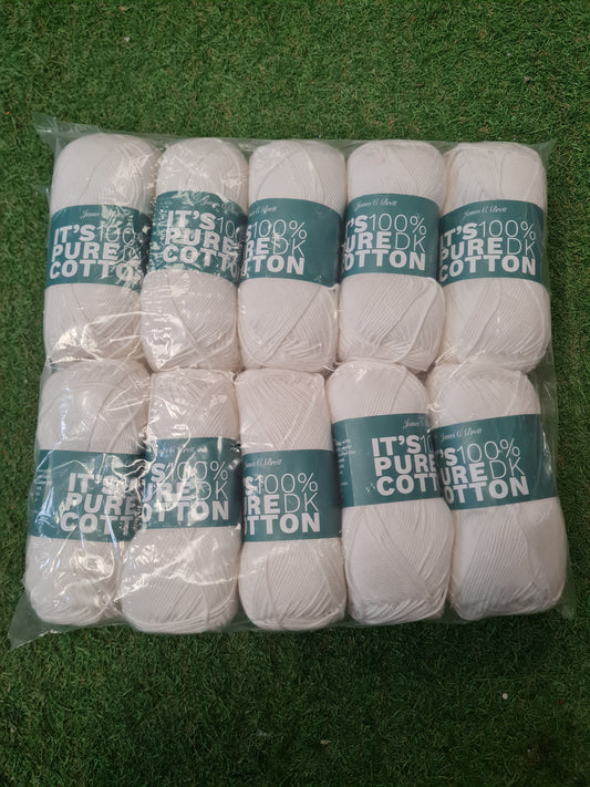SPECIAL OFFER DELIVERY INCLUDED - 10x Balls It's 100% Pure DK Cotton - Cream IC09