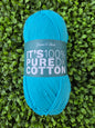 James C Brett It's 100% Pure Cotton DK - Shade IC08 Turquoise