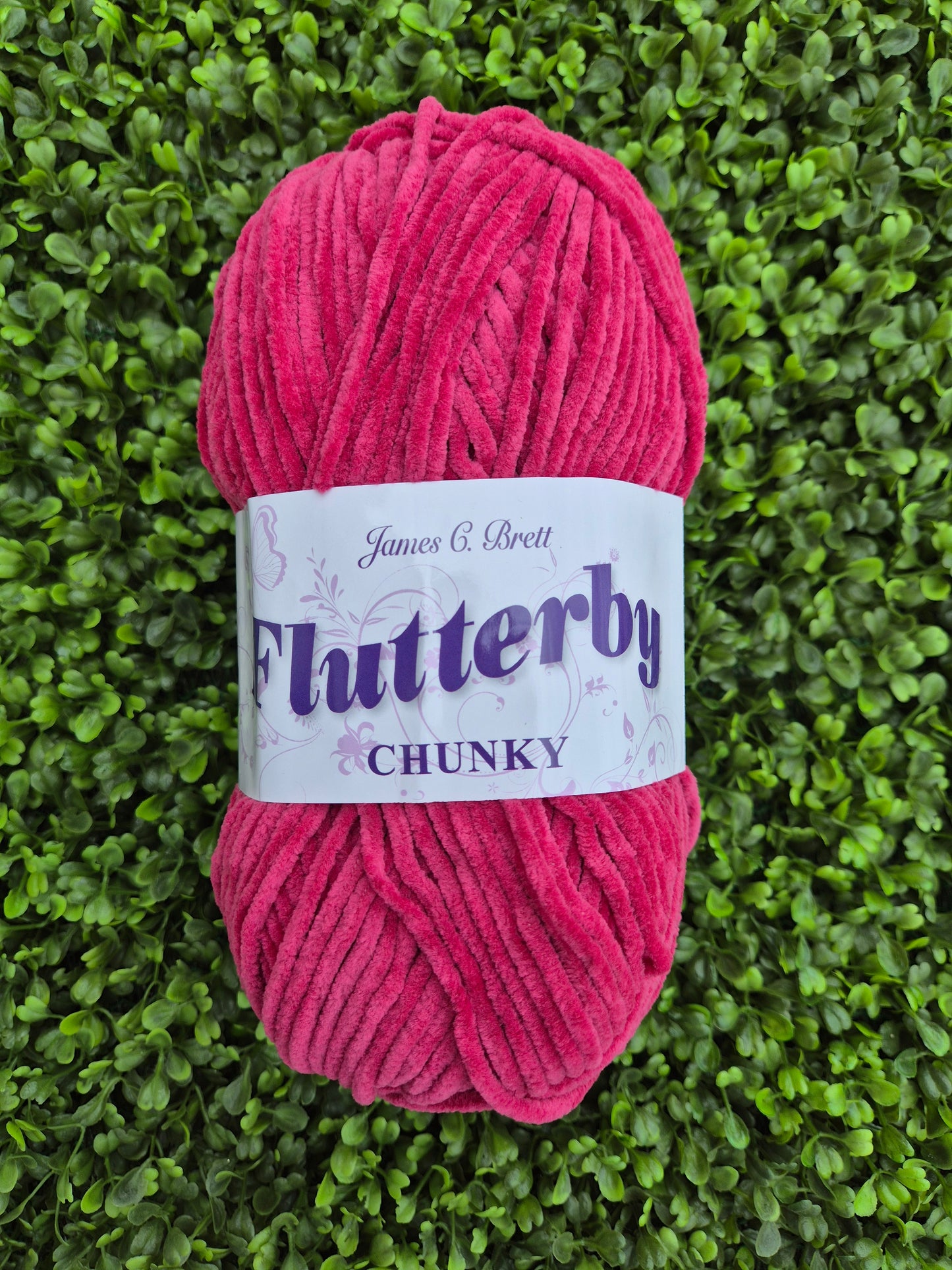 James C Brett Flutterby Chunky B45 Deep Pink