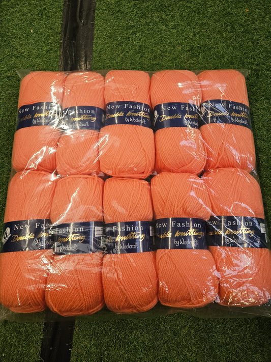 SPECIAL OFFER - DELIVERY INCLUDED 10x Woolcraft New Fashion Double Knit 100g (Mandarin)
