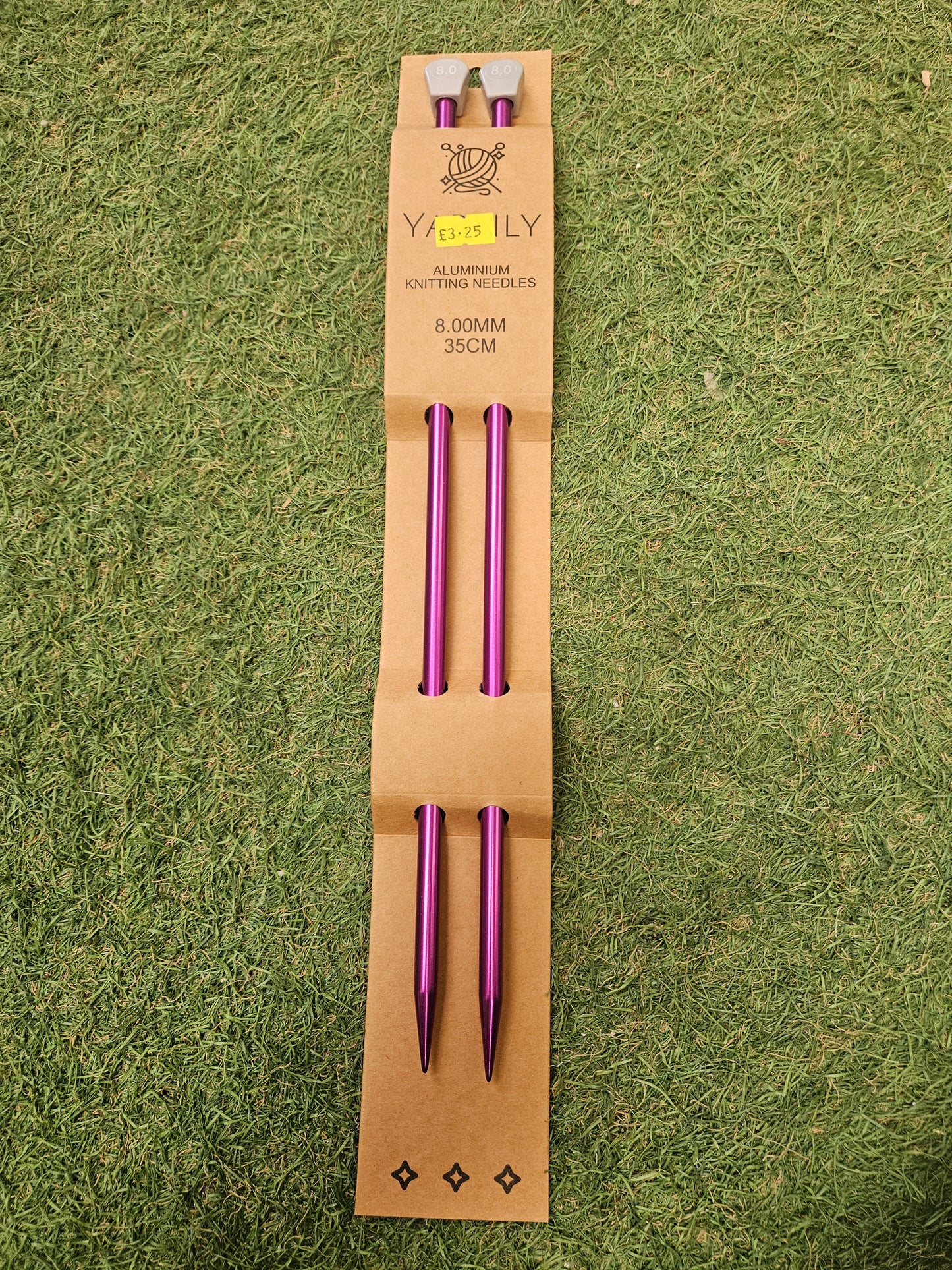 Yarnly Aluminium Knitting Needles 8mm, 35cm