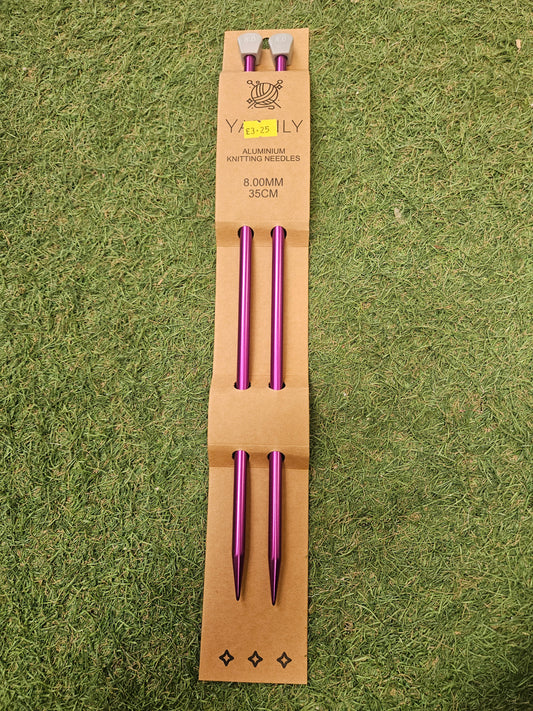 Yarnly Aluminium Knitting Needles 8mm, 35cm