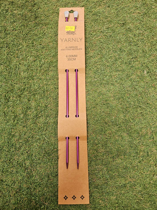 Yarnly Aluminium Knitting Needles 4mm, 35cm