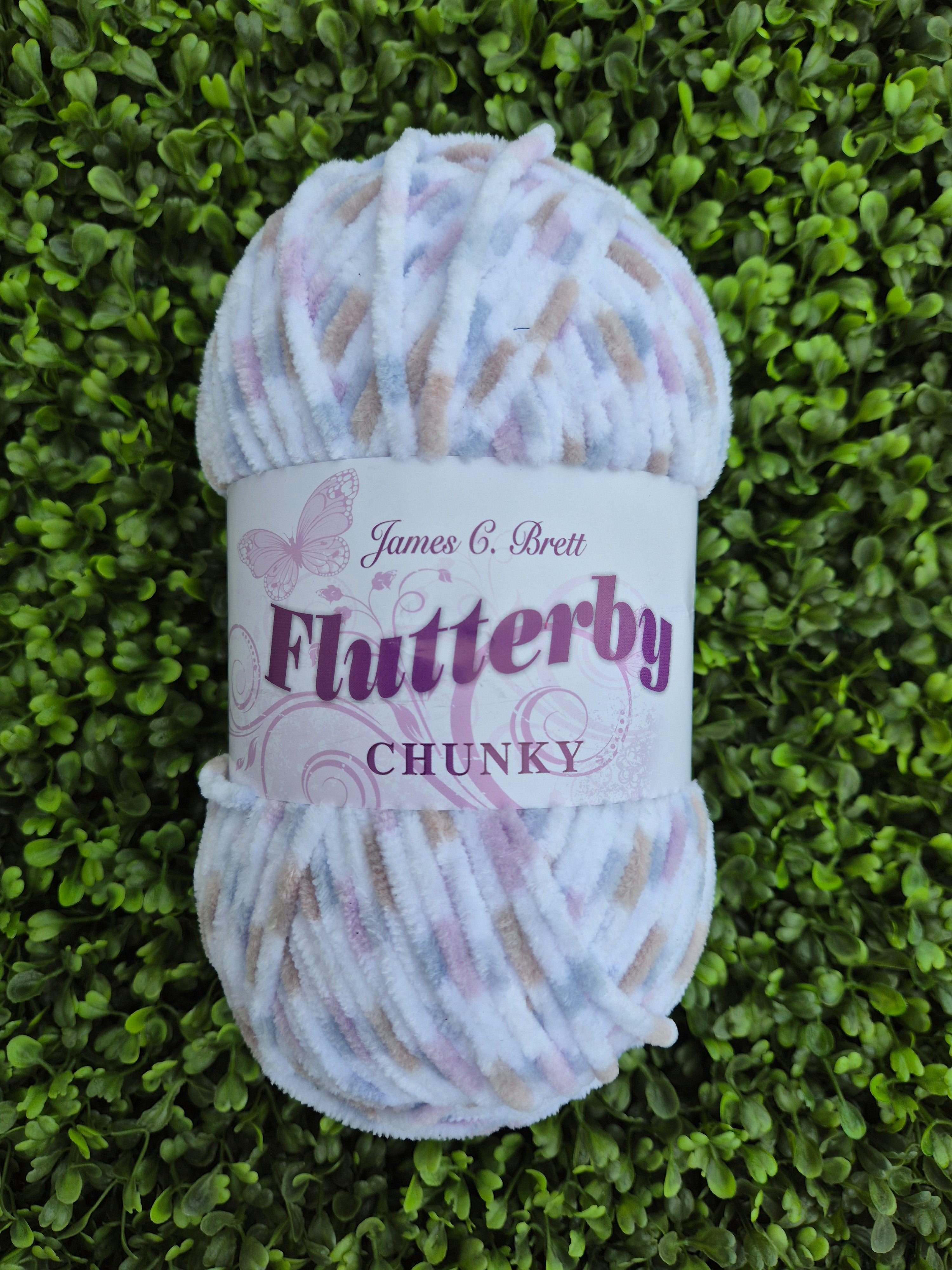 James C Brett Flutterby Chunky B40 Grey/Lilac/Blue White mixed