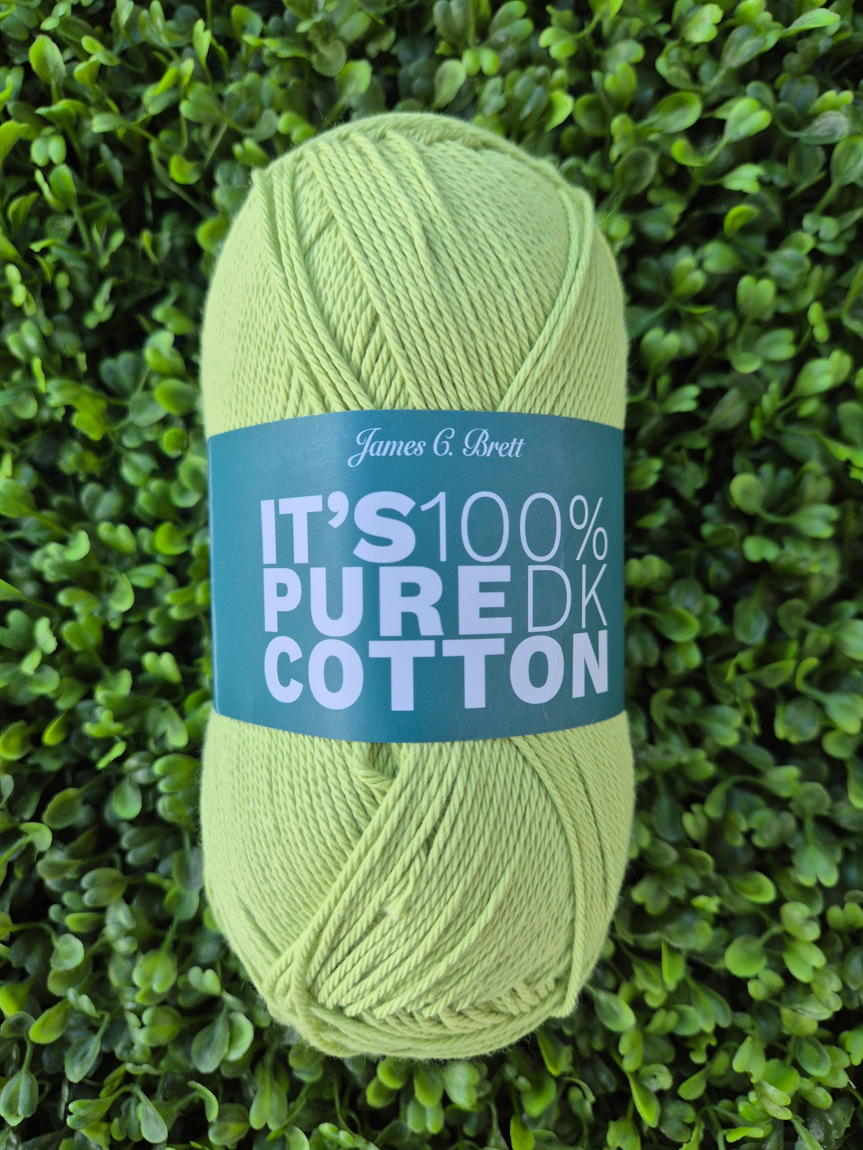James C Brett It's 100% Pure Cotton DK - Shade IC13 Lime