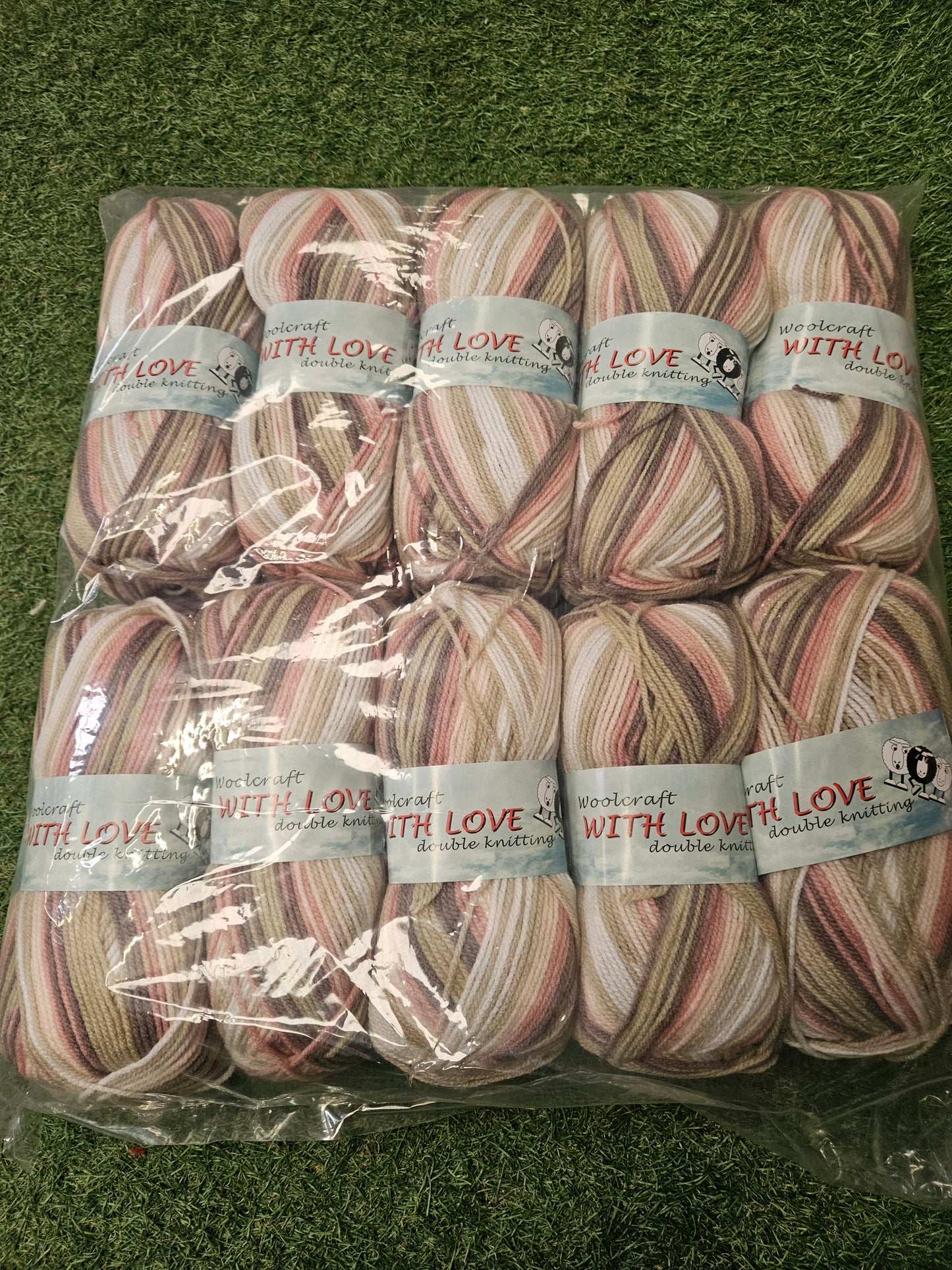 SPECIAL OFFER - DELIVERY INCLUDED. 10x Woolcraft With Love Double Knit - Meadow Brown (100g)