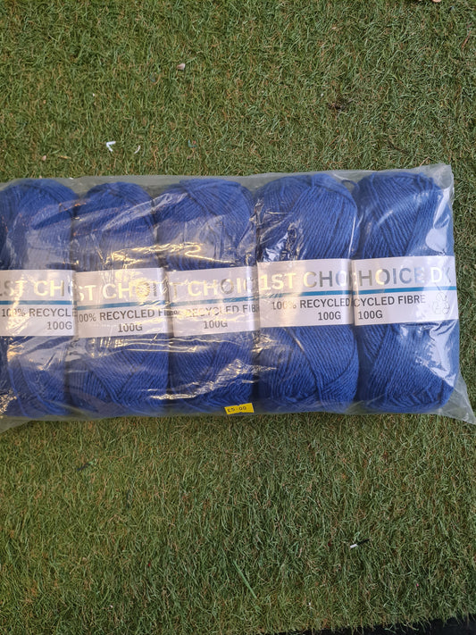 5x First Choice DK 100g Wool - Blue 1205