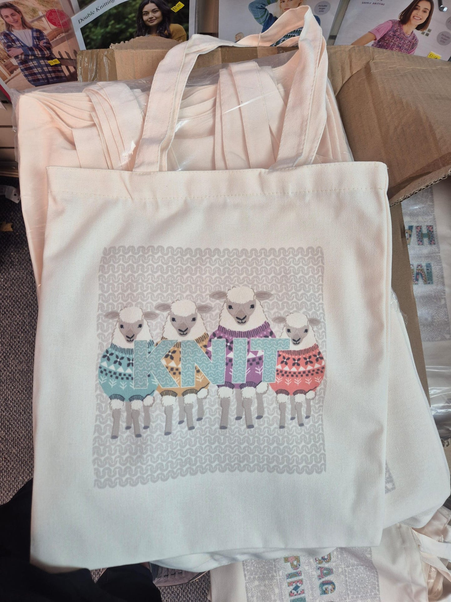'Knit' Wool Bag (approx 35cm wide, 40cm long)