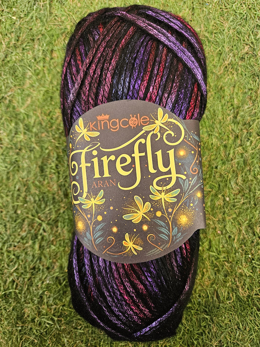 King Cole Firefly Aran 100g Ball (Violet Dropwing)