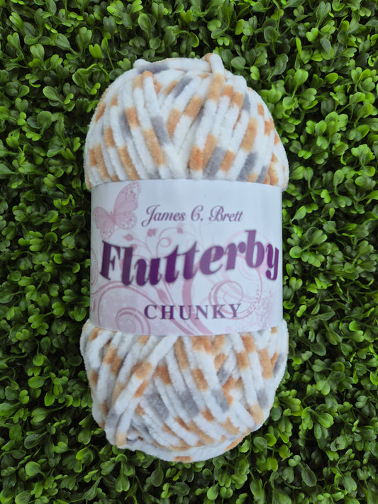 James C Brett Flutterby Chunky B56 Grey/Beige/Cream mixed