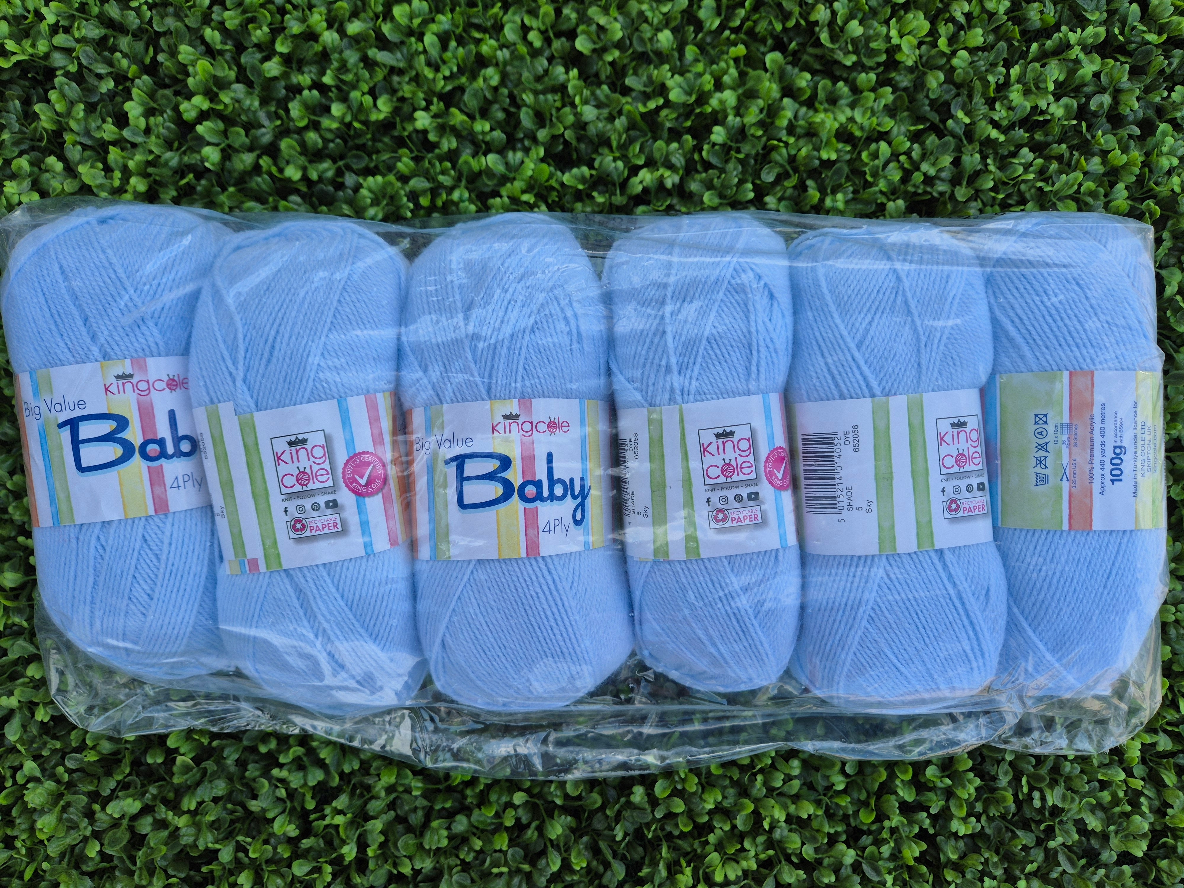 ****Free Postage**** Clearance Bag of 6 - King Cole Baby 4ply Blue