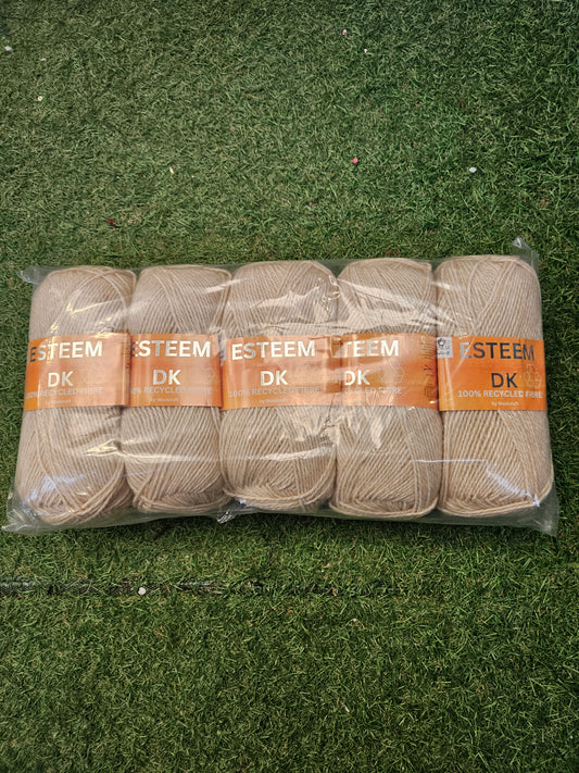 5x Esteem DK Wool 100g, Shade 12 Beige