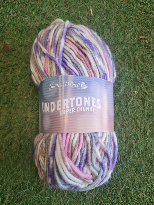 James C Brett Undertones Super Chunky Wool 100g - UT02 Wild Heather