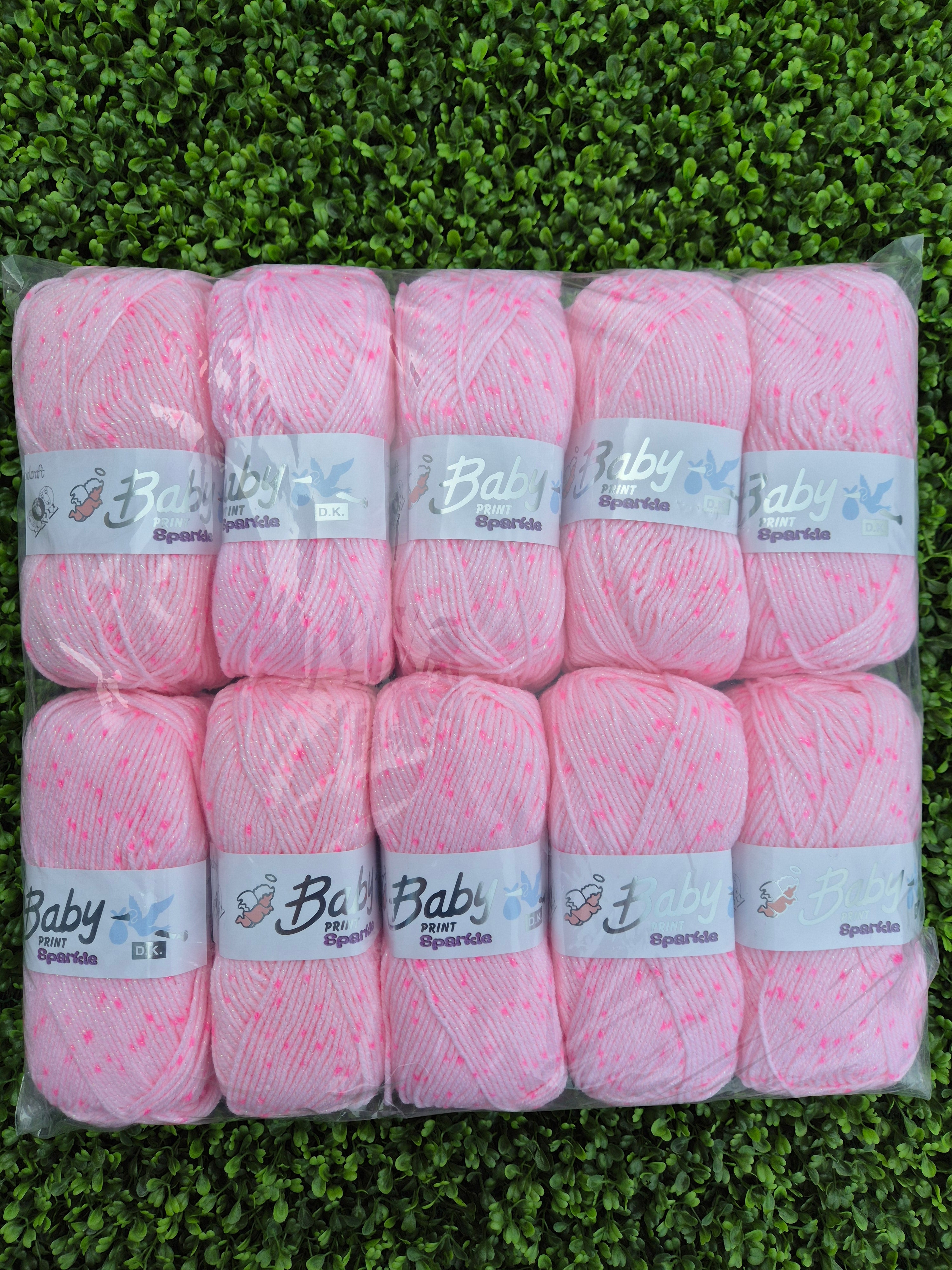 Woolcraft Baby Prints Sparkle DK Pink 1656 Bundle ***FREE POSTAGE***