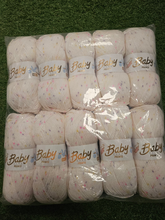 SPECIAL OFFER - DELIVERY INCLUDED - 10x Woolcraft Baby Care Prints Wool 100g (Shade 640)