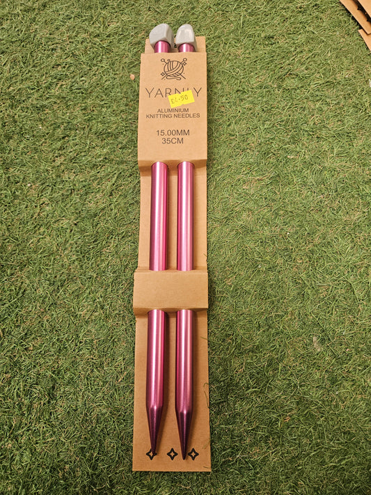 Yarnly Aluminium Knitting Needles 15mm, 35cm