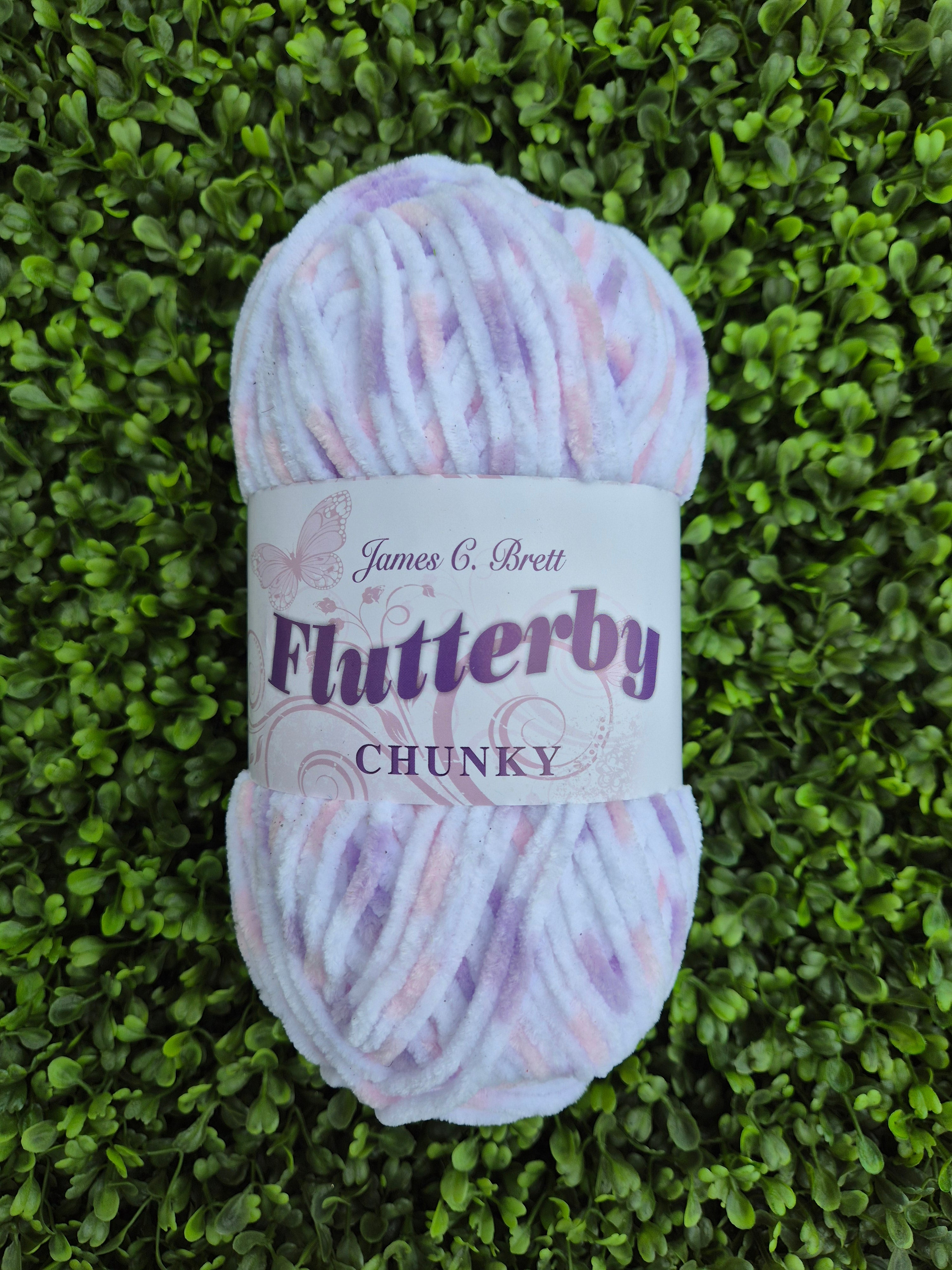 James C Brett Flutterby Chunky B07 Lilac Pink Spot