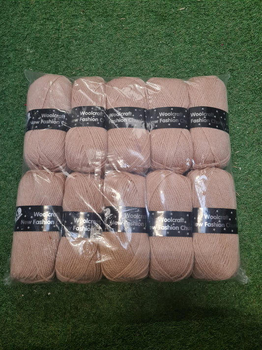 SPECIAL OFFER DELIVERY INCLUDED - 10x Woolcraft New Fashion Chunky Oatmeal Wool (Shade 225)