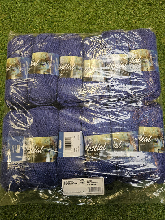 SPECIAL OFFER - DELIVERY INCLUDED 12x Celestial Super Chunky Wool 100g (Mercury)