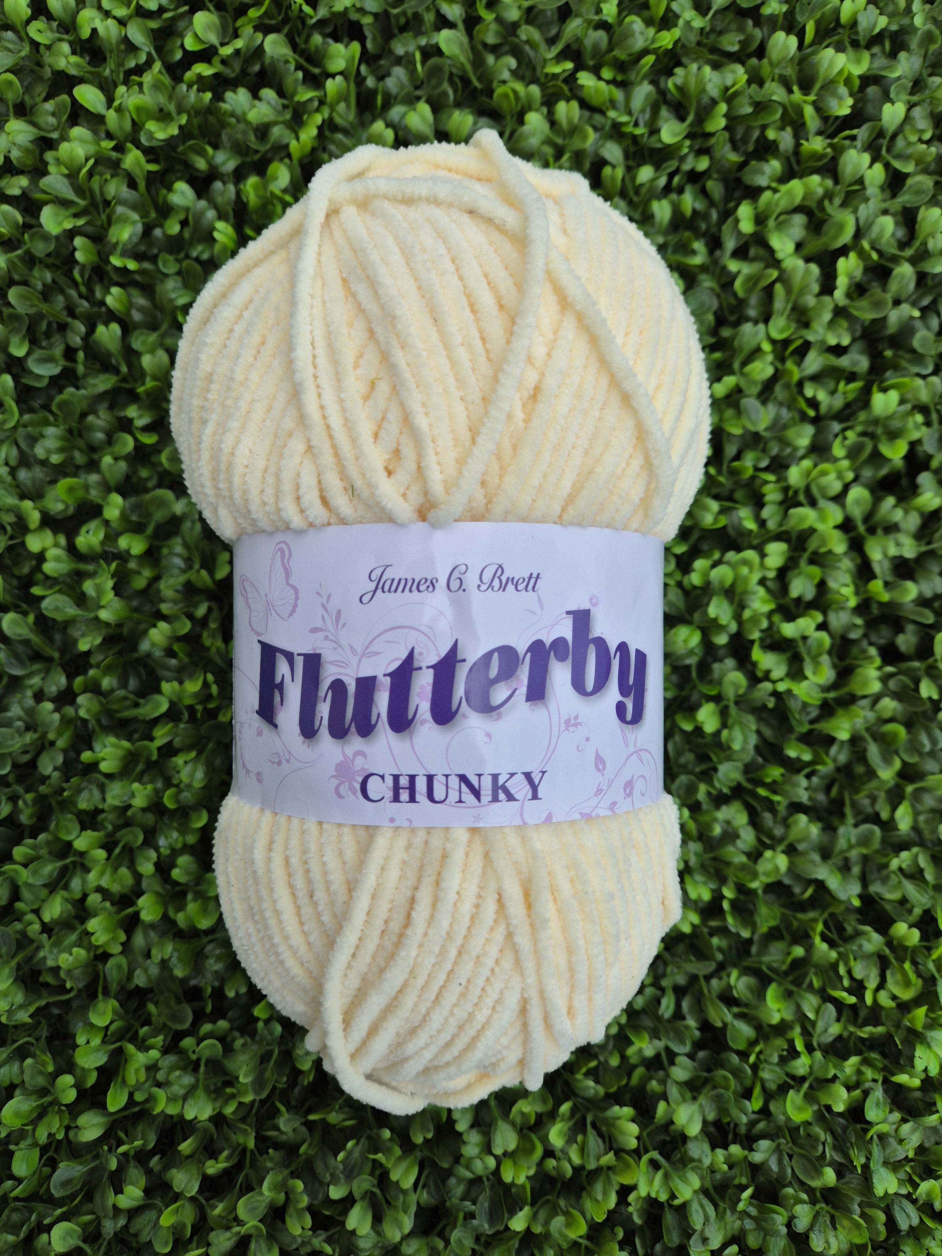 James C Brett Flutterby Chunky B09 Lemon