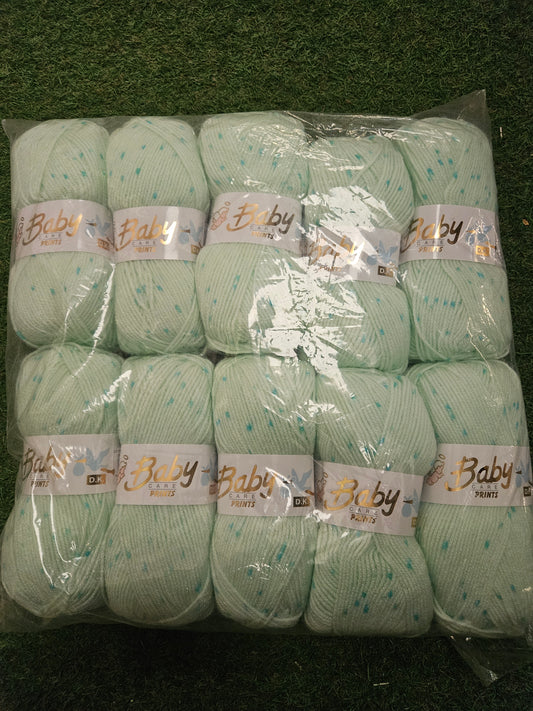 SPECIAL OFFER - DELIVERY INCLUDED - 10x Woolcraft Baby Care Prints Wool 100g (Shade 646)