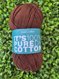 James C Brett It's 100% Pure Cotton DK - Shade IC41 Rich Coffee