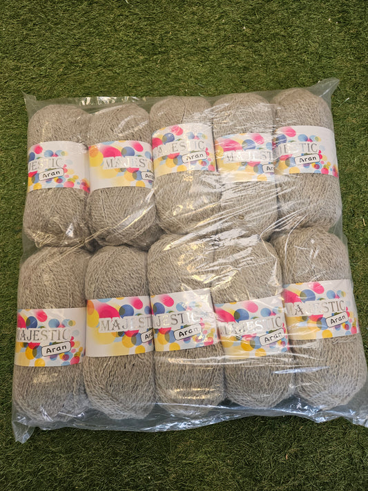 10x Majestic Aran Wool 100g, Shade 2666