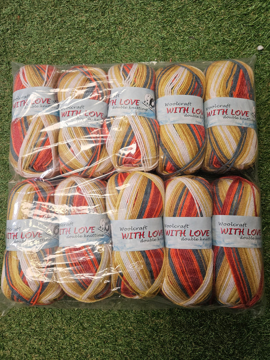 SPECIAL OFFER - DELIVERY INCLUDED. 10x Woolcraft With Love Double Knit - 3727 (100g)