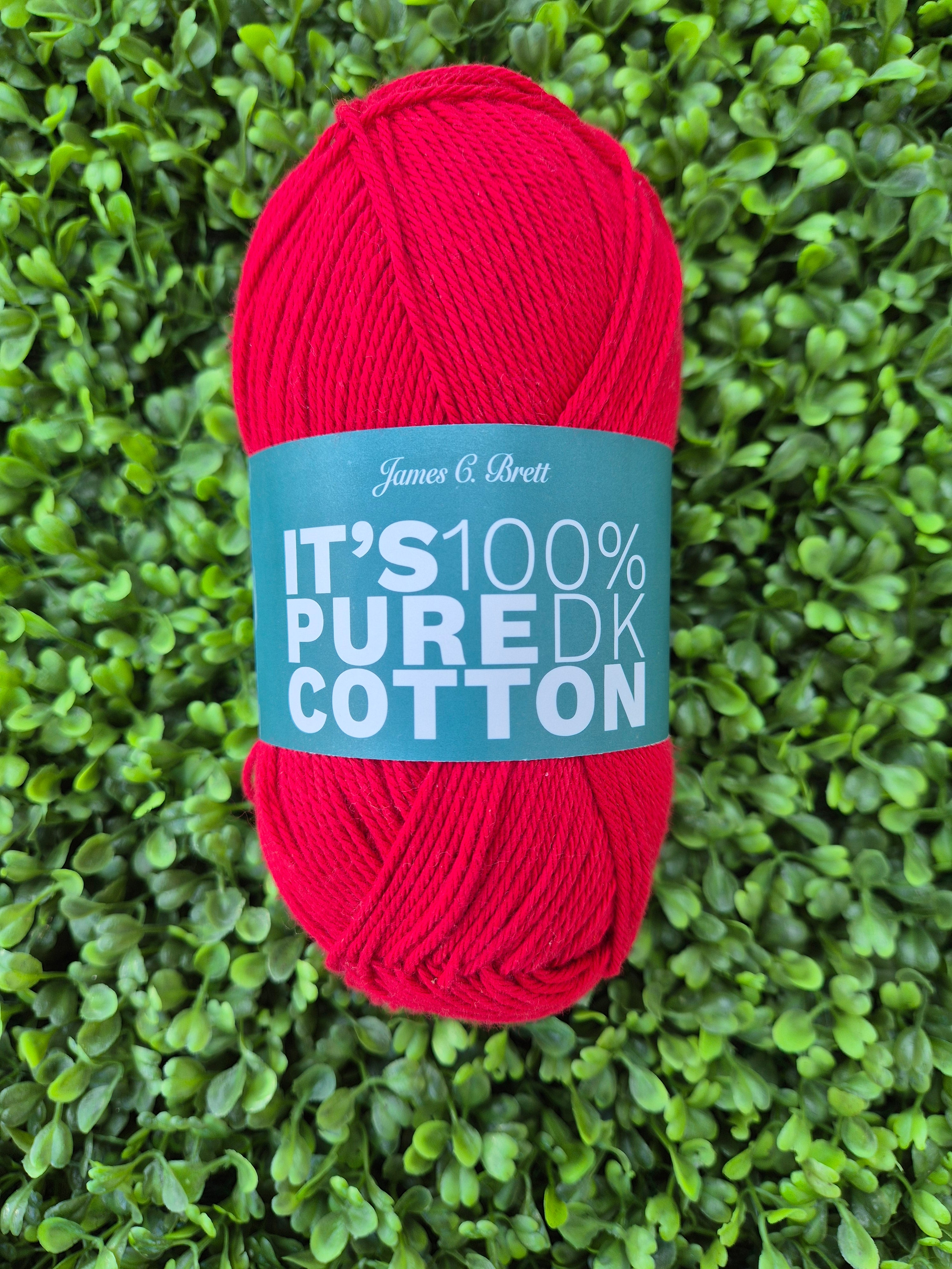James C Brett It's 100% Pure Cotton DK - Shade IC12 Red