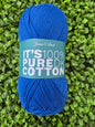 James C Brett It's 100% Pure Cotton DK - Shade IC31 Electric Blue